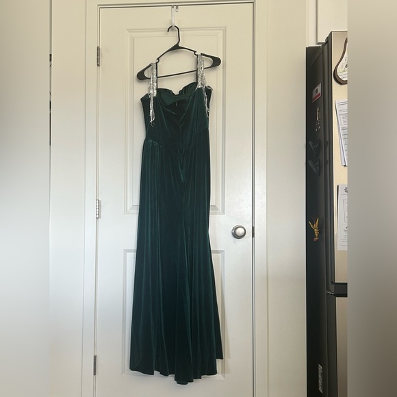 Side Slit Forest Dress - Green